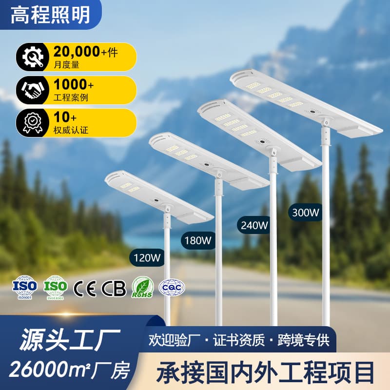 LED Street Solar Light - Integrated Solar Street Light with Human Body Induction for Community Lighting
