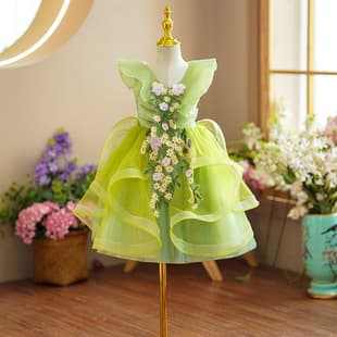 Girls Princess Dress Tutu Skirt Children's Catwalk Evening Gown Host Piano Performance Dress Flower Girl Wedding Dress