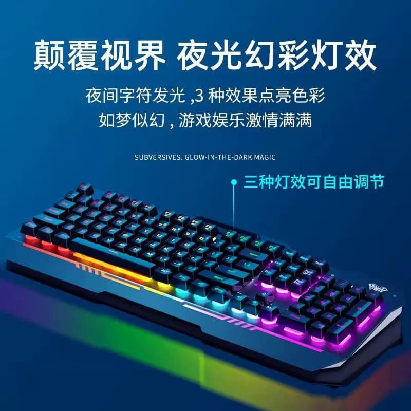Cross-border Stock T750 Wired Illuminated Keyboard and Mouse Set Wholesale Mechanical Feel Gaming Keyboard Mouse Ergonomic