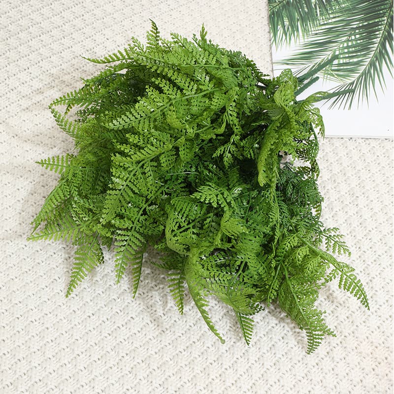 Simulated green plant feel, fern Persian leaves, decorative plant wall accessories, home furnishings, fake flowers, high simulation