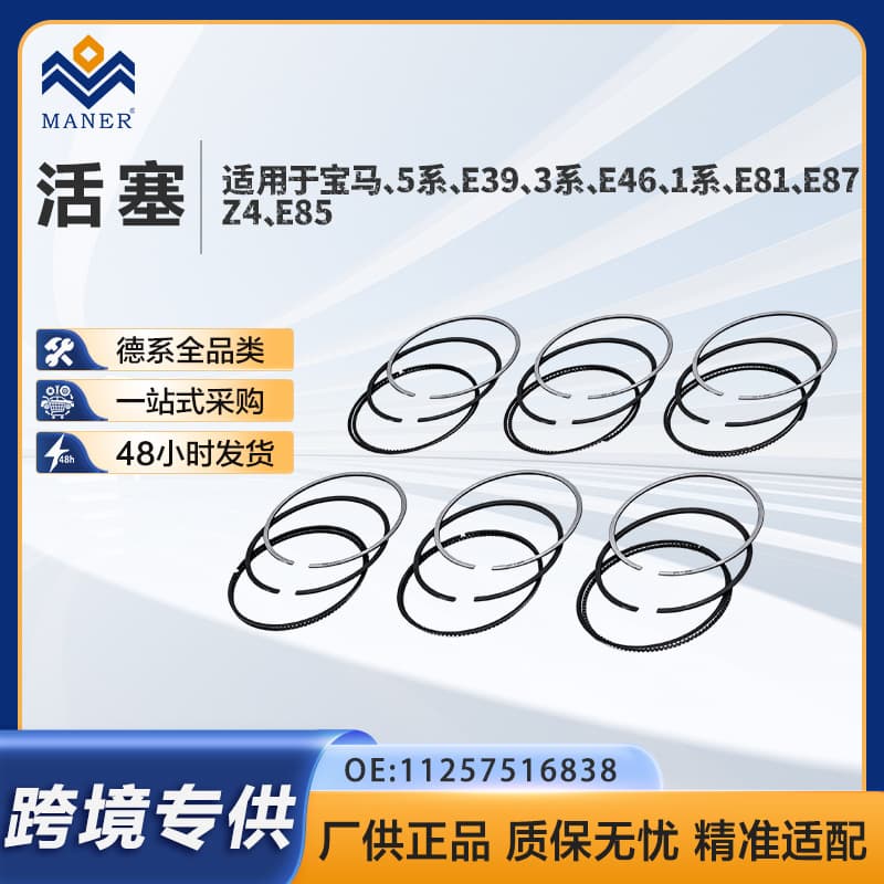 Piston Rings Set 11257516838 Compatible with BMW E36 E46 E60 M5B22 2.2L