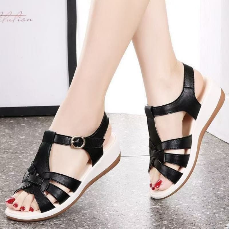 Women's Platform Sandals 2025 New Style Thick Sole Summer Casual Wedge Heel Flat Fish Mouth Roman Sandals