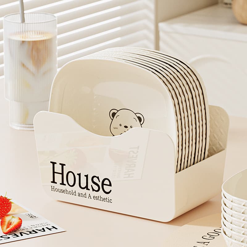 Bear-shaped Bone Disc Plate Household Snack Plate Food-grade Light Luxury Fruit Plate Small Plate Simple Trash Plate