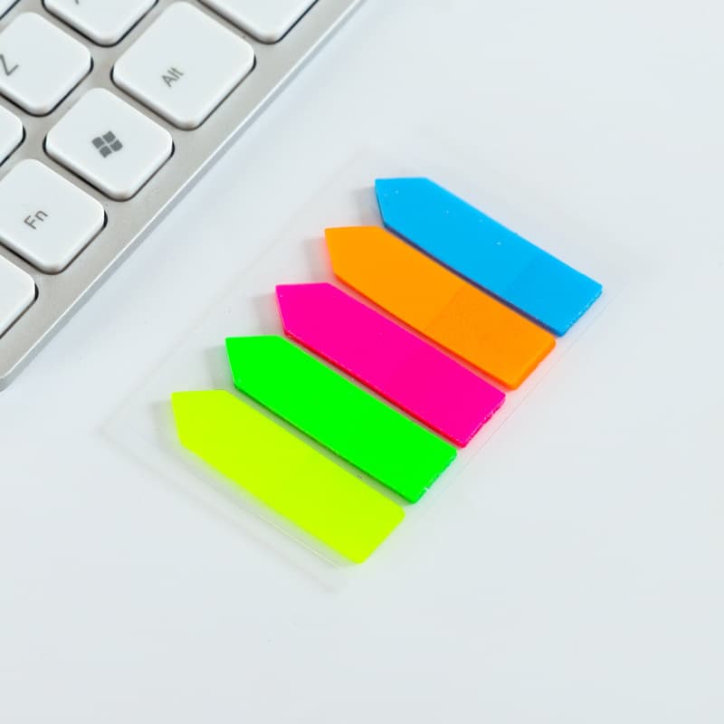 Fluorescent Semi-Transparent Index Tabs Custom Student Study Key Point Marking Classification Indicator Labels PET Sticky Notes