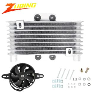 ATV125CC-250CC Oil Cooler Modification Motorcycle Oil Radiator with Fan Screw Accessories