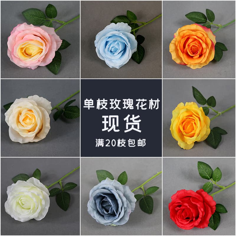 Wedding Simulation Rose Flower Decoration for Living Room Waterfall Red Artificial Rose Bouquet Display