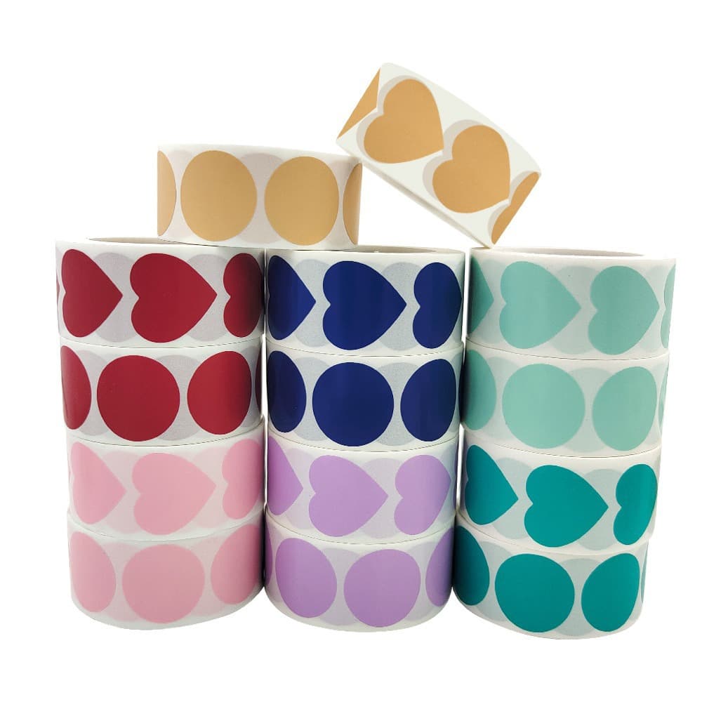 Colorful Geometric Stickers Creative Waterproof Adhesive Labels Scrapbooking Item Decoration Heart-shaped Classification Sealing Stickers
