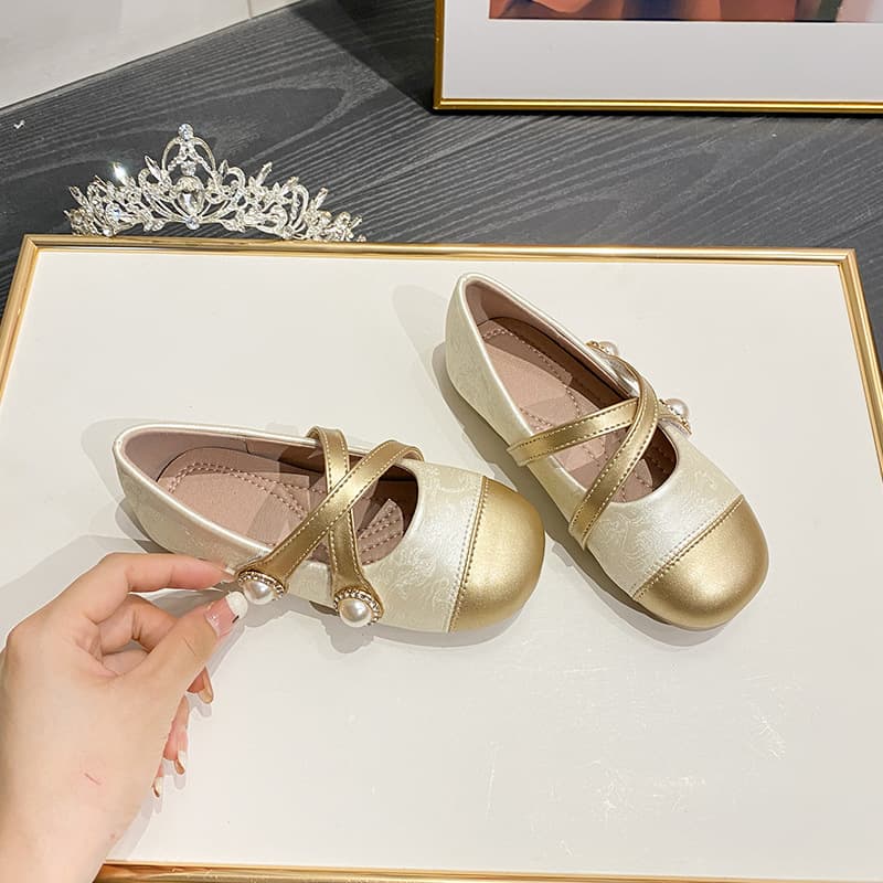 Girls Small Leather Shoes 2024 Spring Autumn New Soft Sole Chinese Style Princess Shoes Little Girls Single Shoes Women's Treasure Shoes