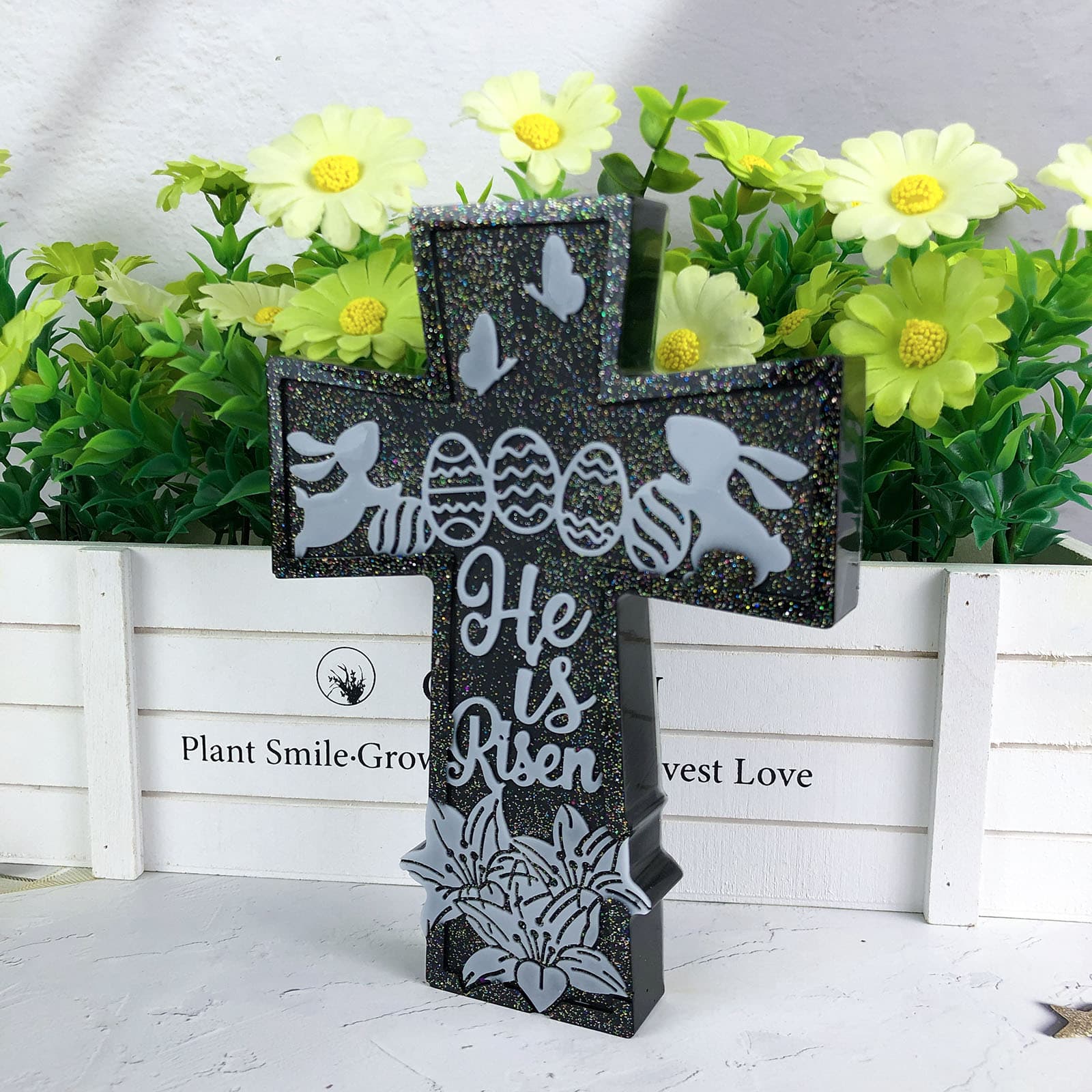 X0496 Easter Cross Ornament Decoration Mold, DIY Silicone Mold