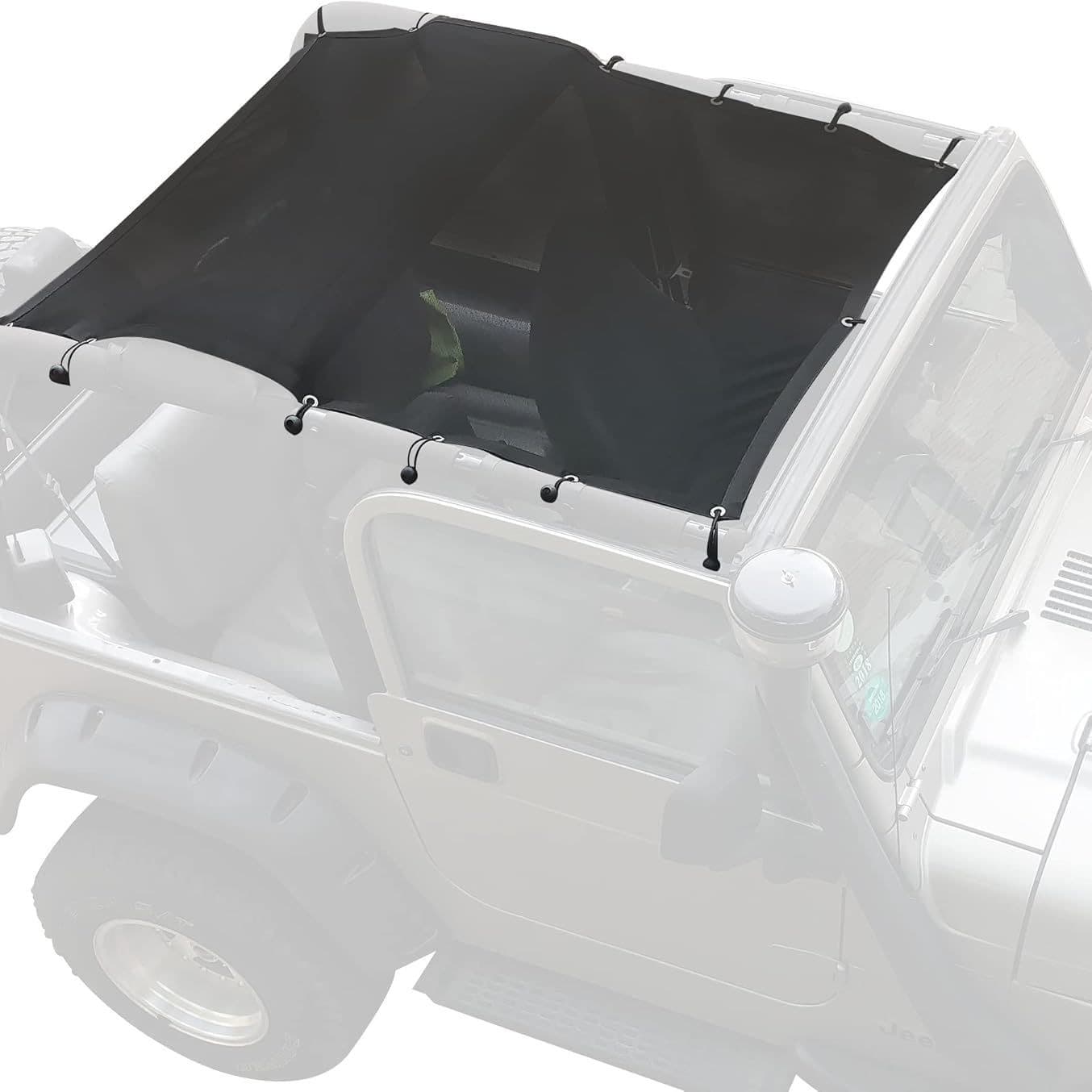 Soft Top Sun Shade Jeep Wrangler Mesh Cover Triple Protection Top Cover