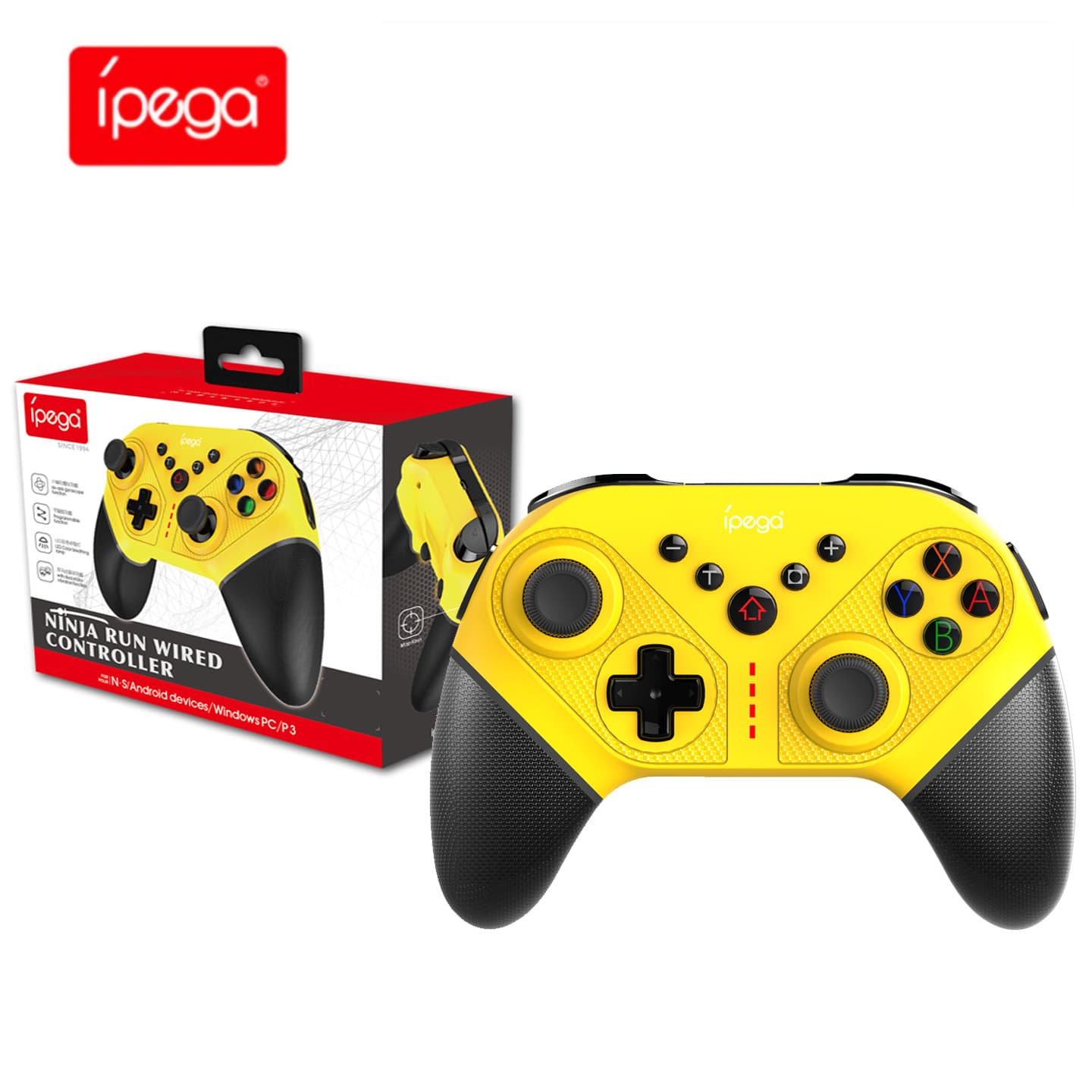 Ninja Switch Wireless Bluetooth Controller with Turbo Function for NS Console, Android PC/PS3 Wired Gamepad