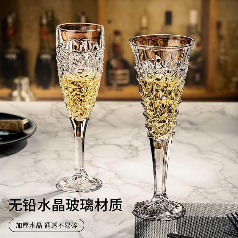 Lead-Free Crystal Glass Water Goblet Wine Glass Champagne Glass Sweet Fruit Wine Beverage Glass Cocktail Glass Swivel Glass