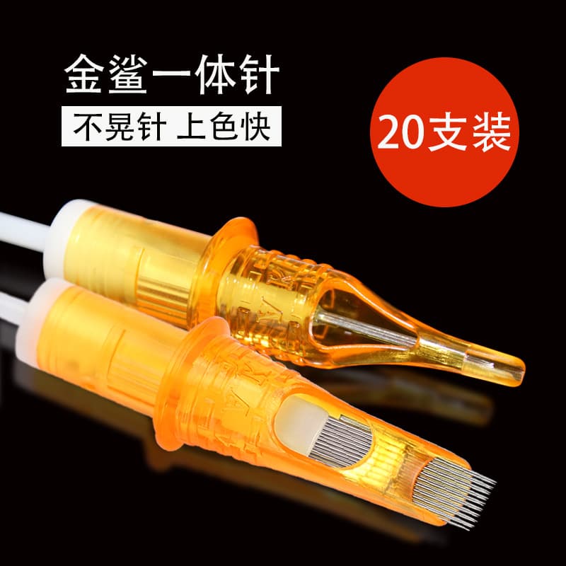 Gold Shark Tattoo and Eyebrow Embroidery Integrated Needle 3RL 5RS 15M1 9RM Tattoo Needle for Lining and Shading, Tattoo Equipment