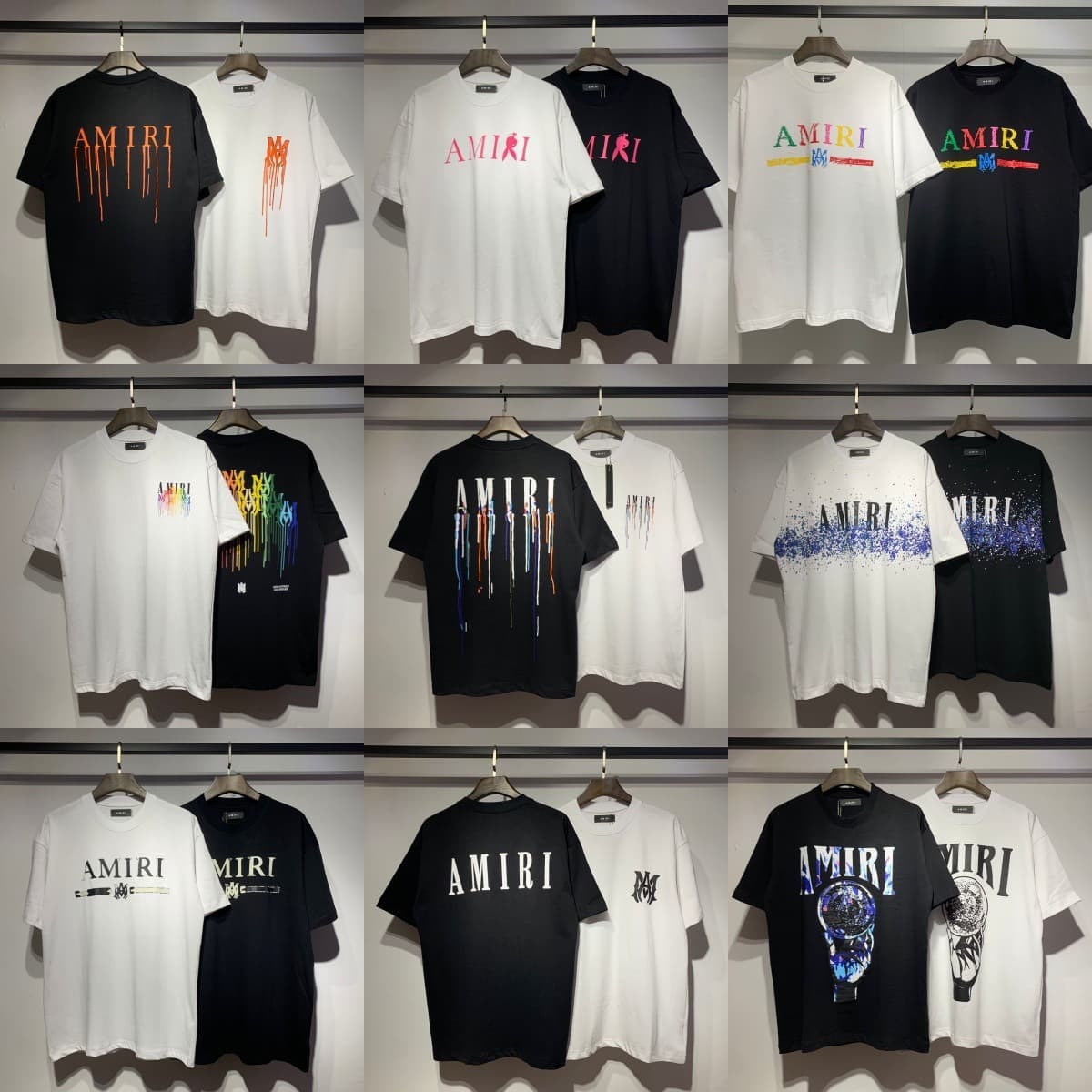 260g Peace Dove Painted Graffiti Lettering Starry Sky Classic Logo Print Short Sleeve Couple T-Shirt Print Design