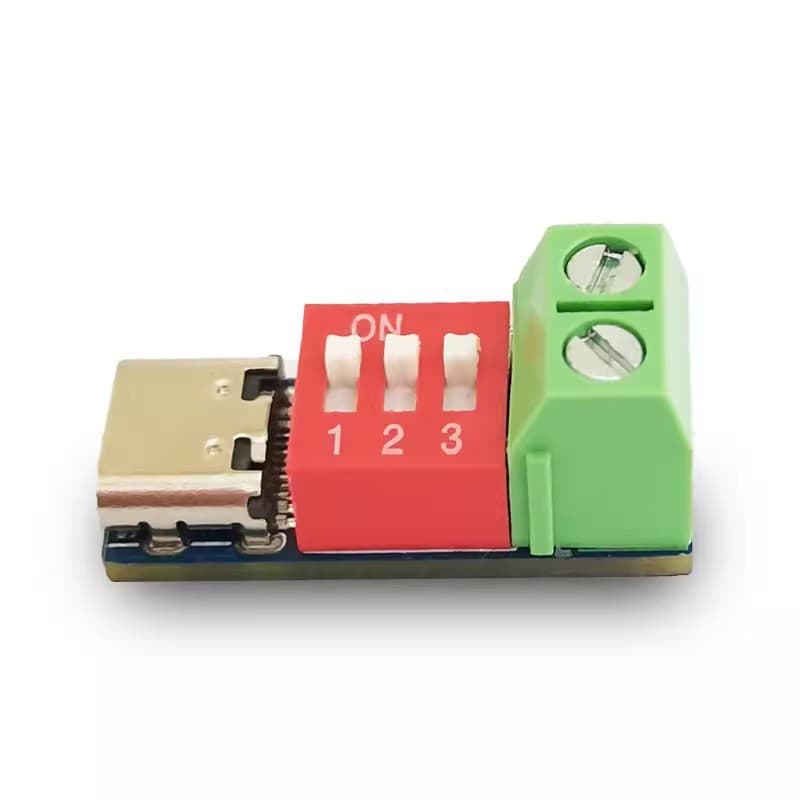 PD Trigger QC PD Fast Charging Test Board Adjustable Voltage 5~20V DIP Switch Adjustment