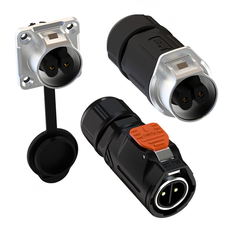 Factory Direct MJ20 Metal Connector 20A 2-5 Core Waterproof IP67 Panel Mount Self-locking