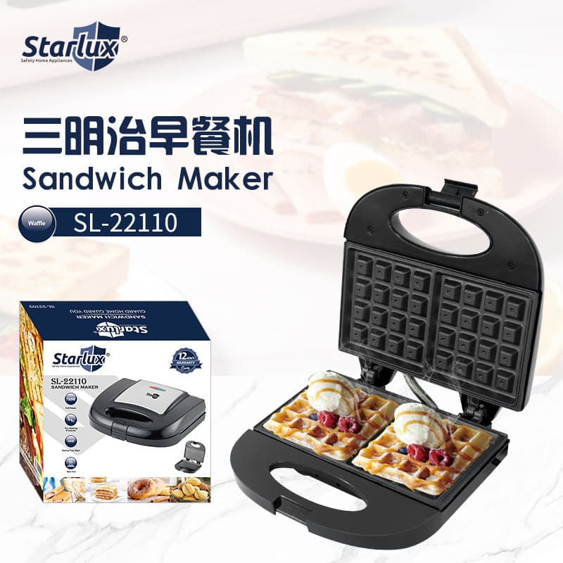 Cross-border EU Standard Household Multifunctional Breakfast Machine Double-sided Heating Press Grill Portable Sandwich Maker Stock Wholesale