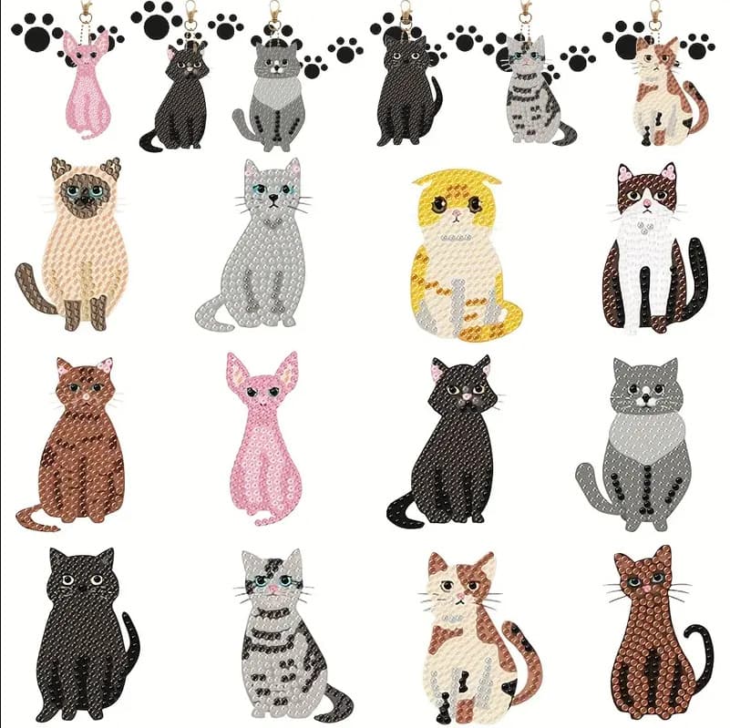 Latest DIY Diamond Painting Various Set Patterns Keychain Factory Direct Sales, Large Quantity Discount Available