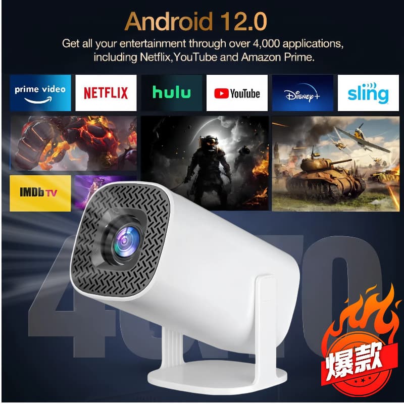 Cross-border P30 popular projector home 4K portable ultra-high definition living room wall projection wireless same-screen projector