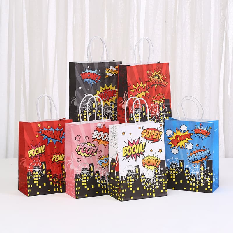 Cartoon Anime Print Tote Bag Simple Large Capacity Gift Bag Party Kraft Paper Candy Packaging Bag Wholesale