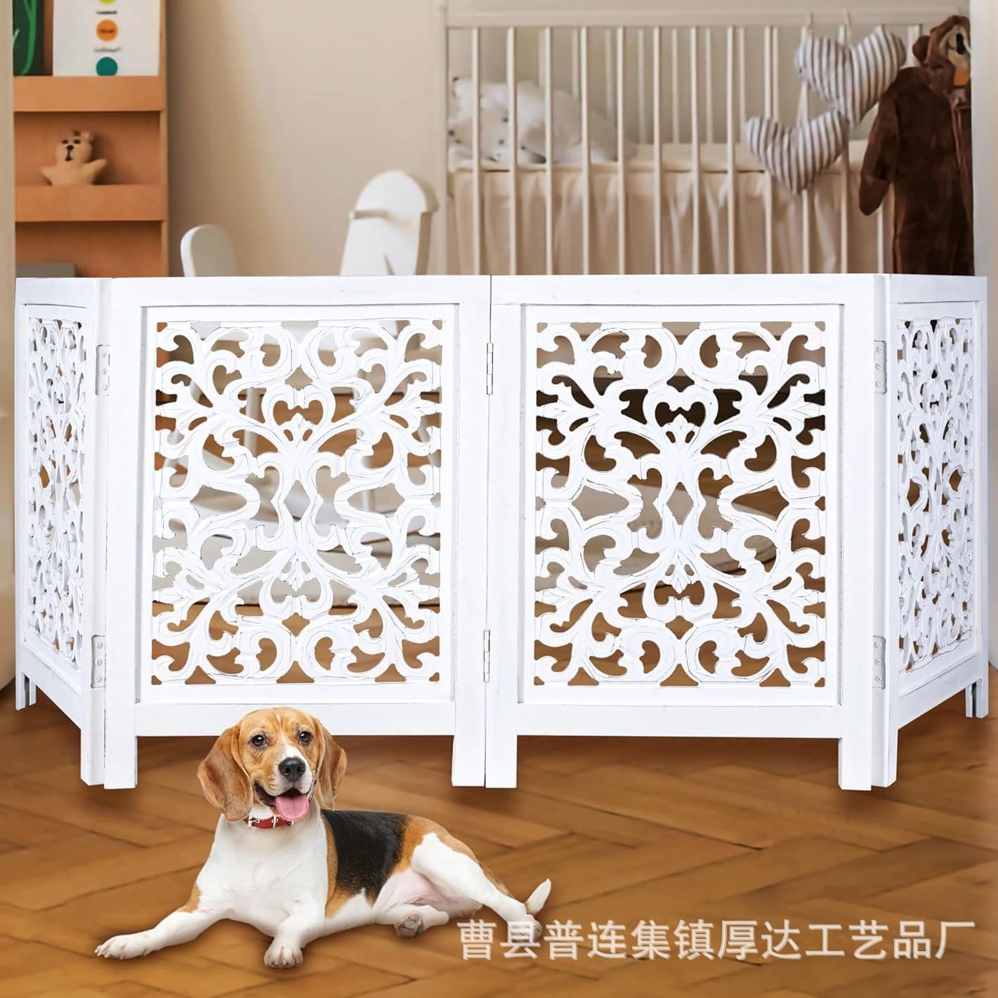 European Style Wooden Pet Fence Isolation Gate, Indoor Solid Wood Dog Fence, Pet Wooden Barrier, Small Dog Fence
