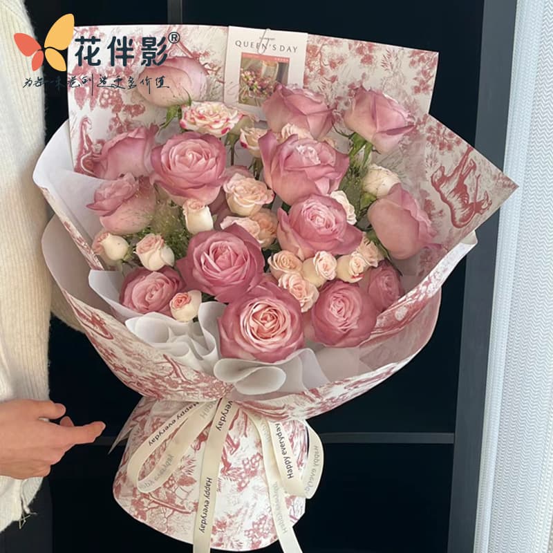 Retro European Floral Print Paper Gift Wrapping Thickened 38g Pear Blossom Paper Bouquet Packaging Kraft Paper Artistic Style