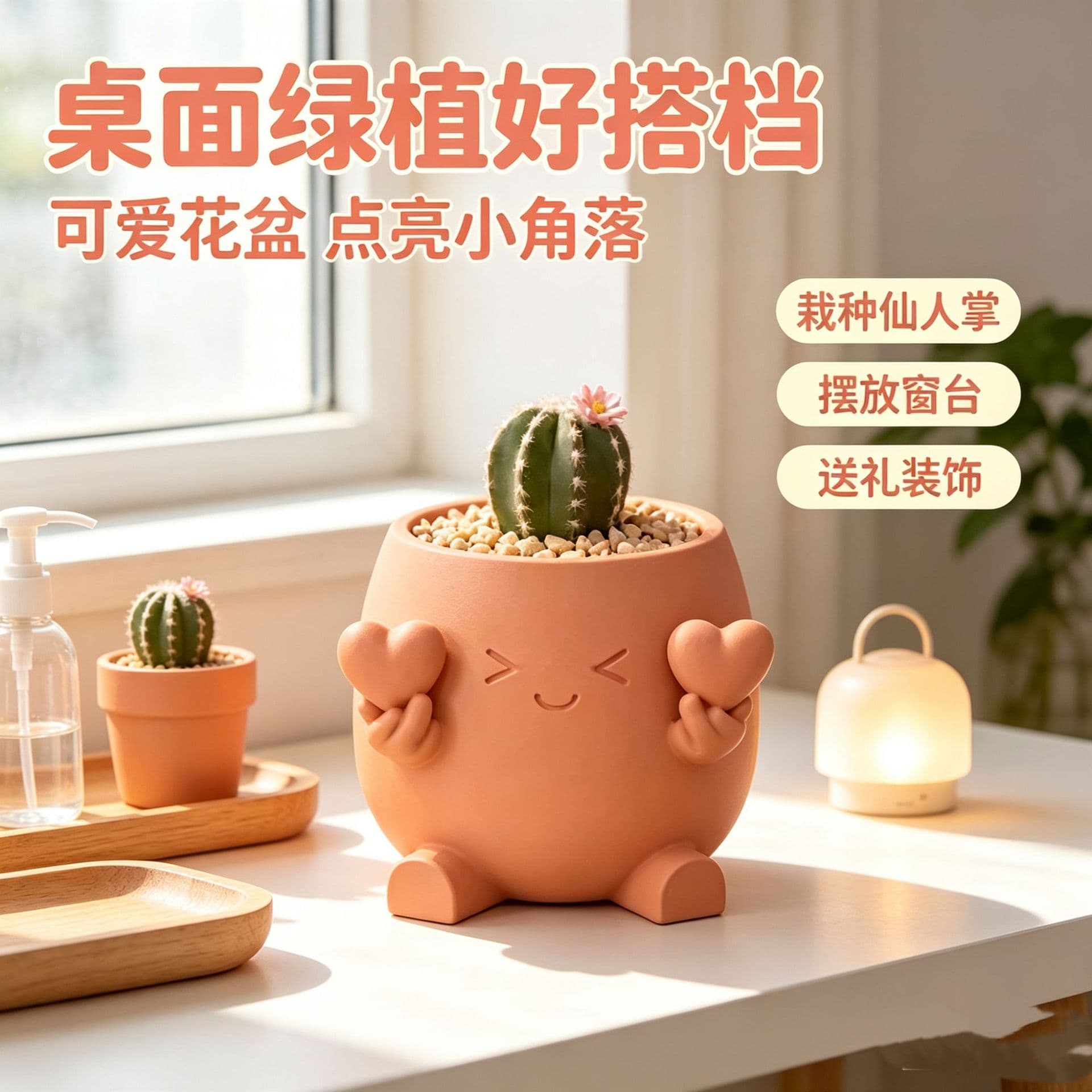Cross-Border Hot Selling 3D Printed Functional Flower Pot Reader Companion Flower Pot Heartfelt Flower Pot Calm Flower Pot Creative
