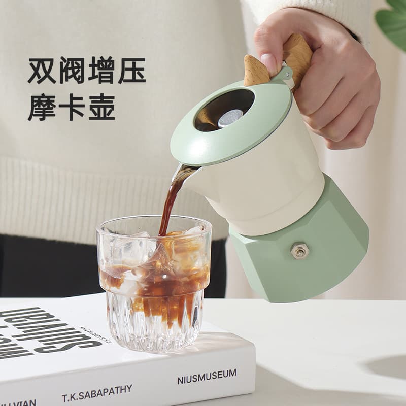 Wholesale high-quality, portable third and fourth generation dual-valve moka pots for outdoor camping and home use, including espresso equipment.