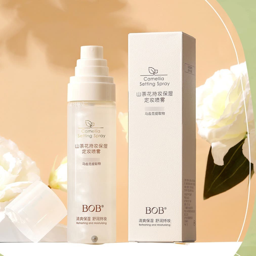 BOB Camellia Setting Spray Quick Film Formation Long-Lasting Makeup Setting Oil Control Hydrating Non-Smudge Portable for Students