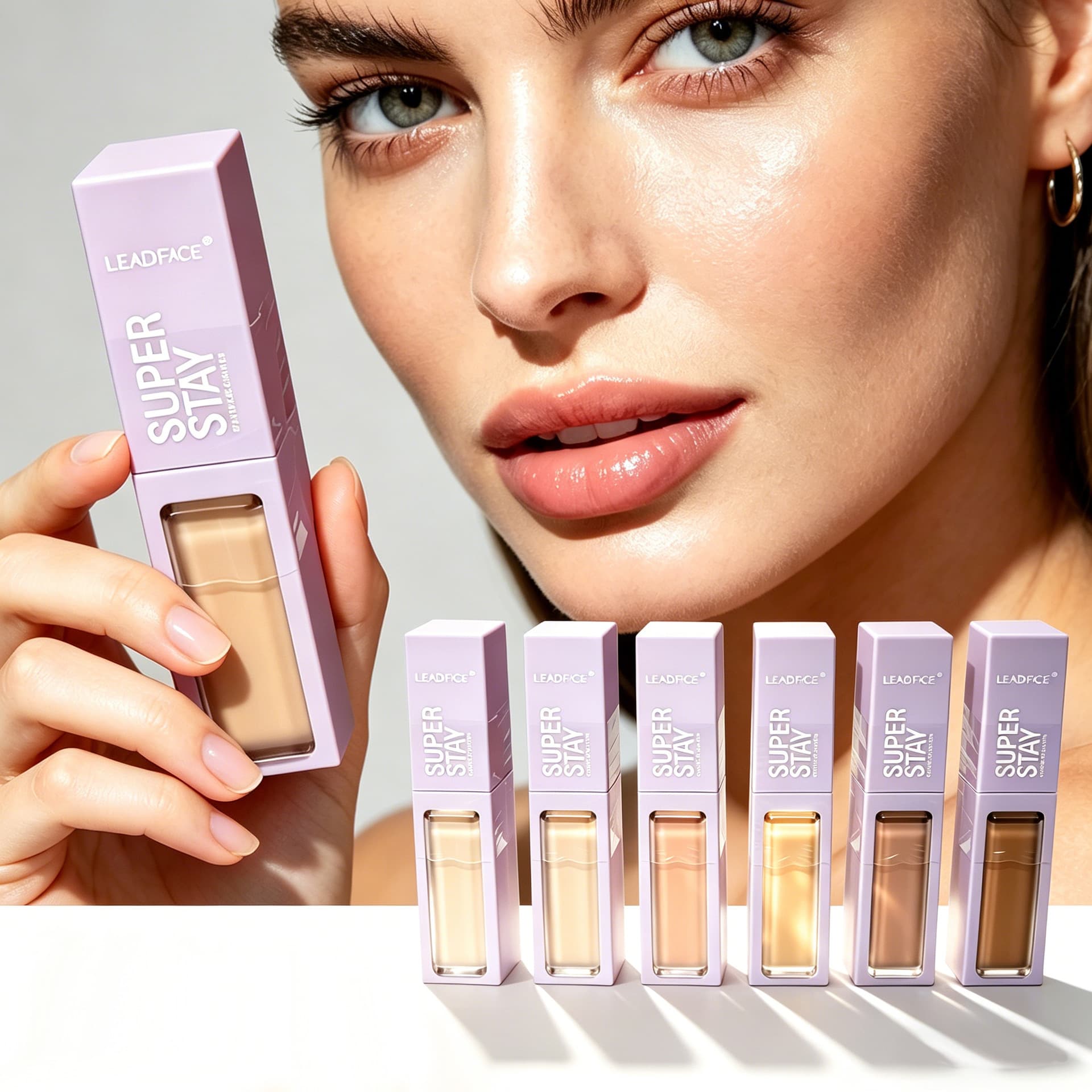 Cross-Border Leadface 6-Color 24-Piece Set Hydrating Non-Caking Long-Lasting Concealer Liquid Full Coverage Concealer Cream