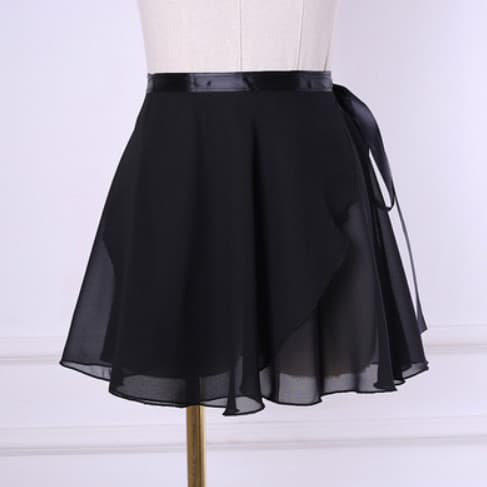 Adult Women Dance Skirt Half Skirt Ballet Practice Wear One-Piece Chiffon Apron Tulle Skirt Children Tie-Waist Short Skirt