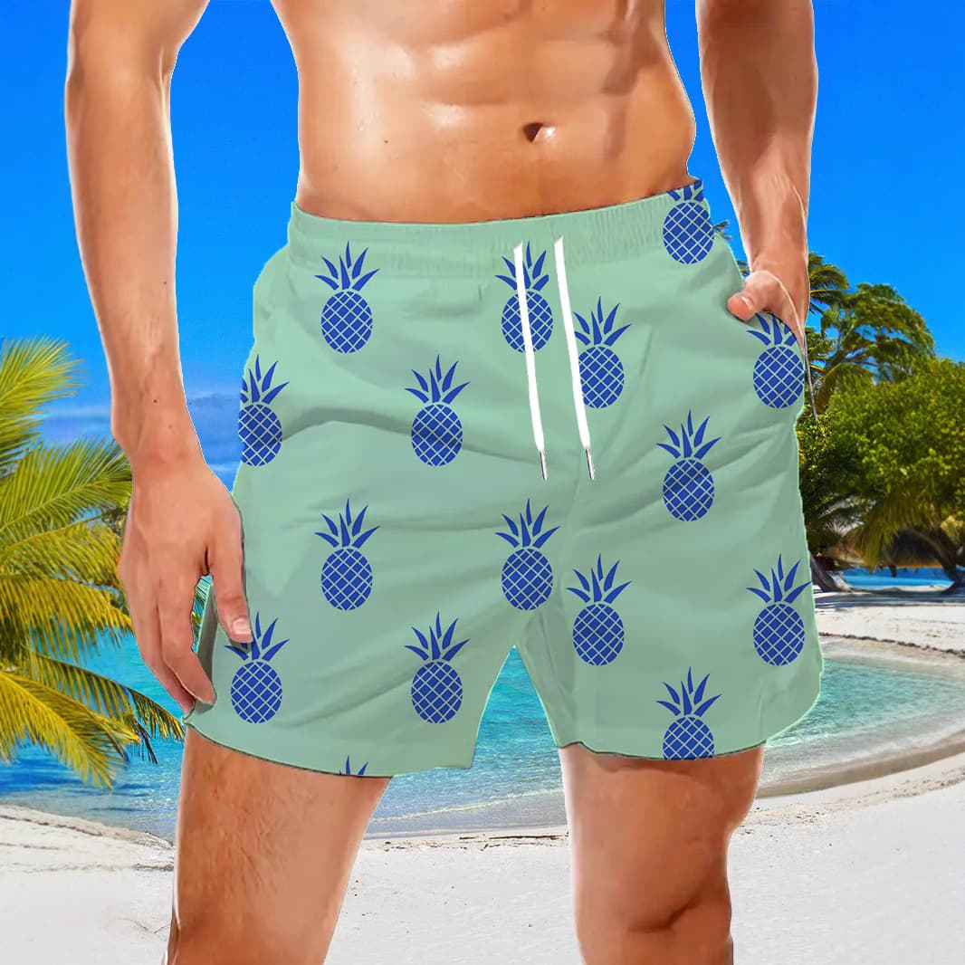 2025 Summer New Fashion Casual Men's Beach Shorts 3D Floral Digital Print Drawstring