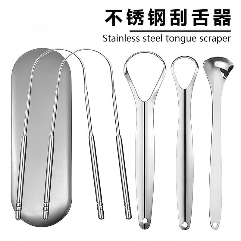 Manufacturer Stainless Steel Tongue Scraper Tongue Coating Cleaning Tool Oral Tongue Scraper Tongue Coating Cleaner Tongue Scraper Tool Wholesale