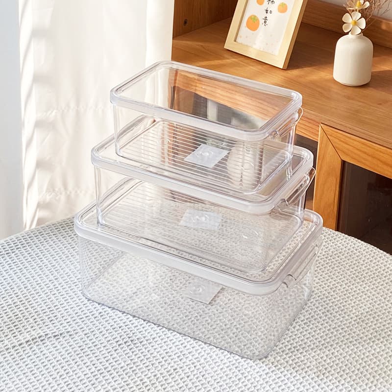 Food-Grade Dough Proofing Storage Box Square Plastic Clear Crisper Household Refrigerator Fresh-Keeping Organizer Fruit and Vegetable Box