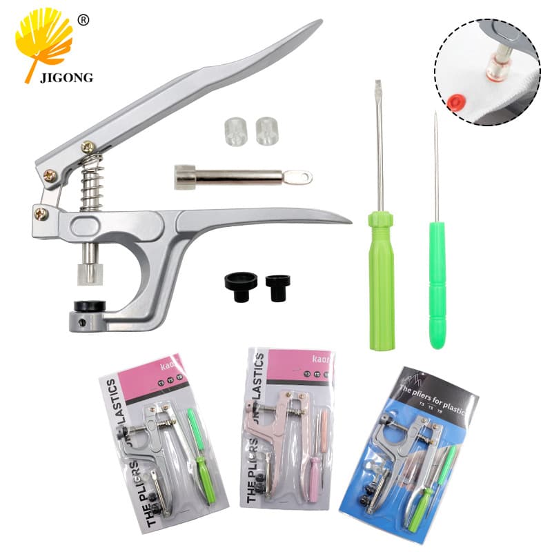 Portable manual snap fastener machine, four-in-one snap hand press pliers for secure and aesthetic installation, complete with plastic snap fastener tools.