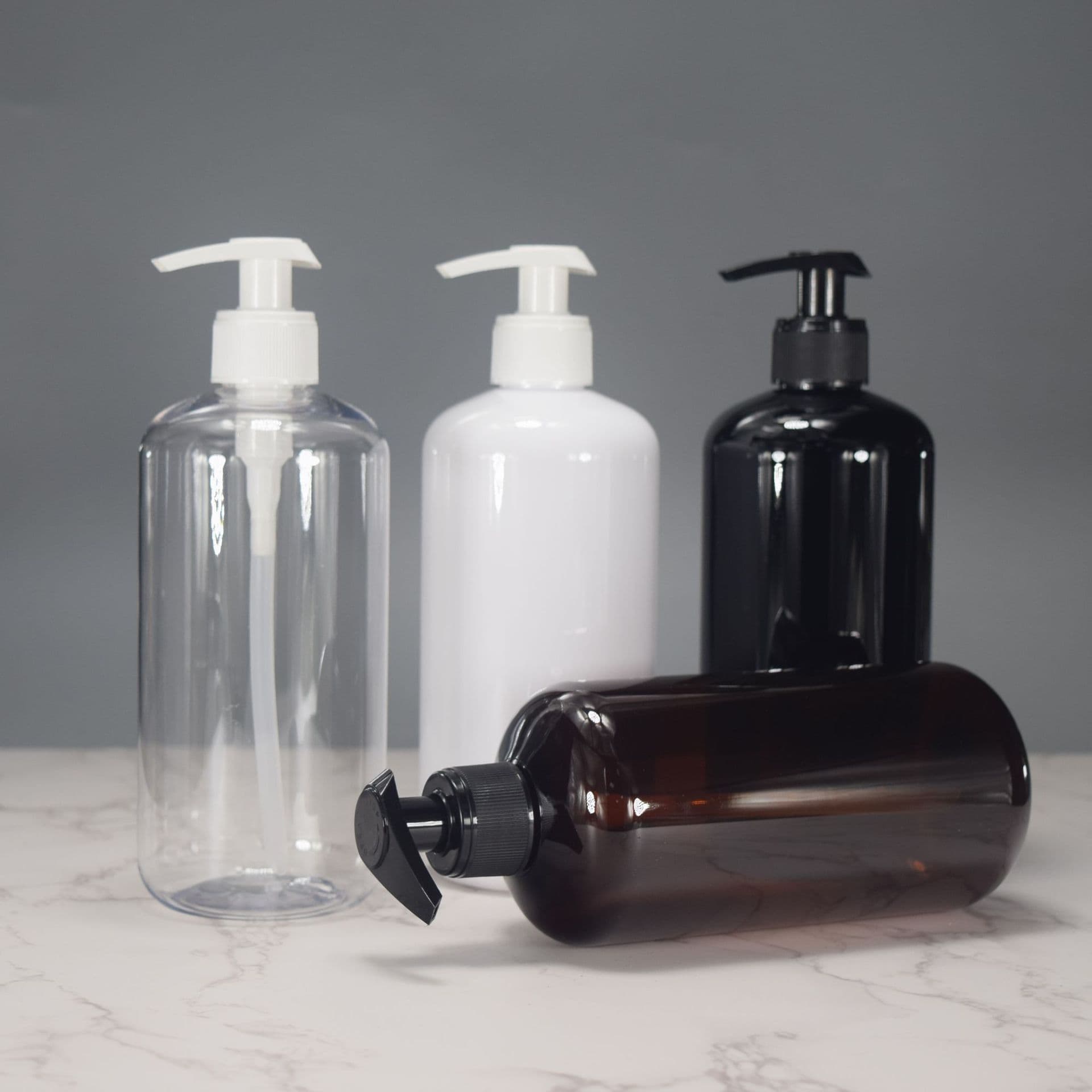 Spot brown pet plastic press lotion bottle 500ml shampoo packaging empty bottle cosmetic packaging material bottle