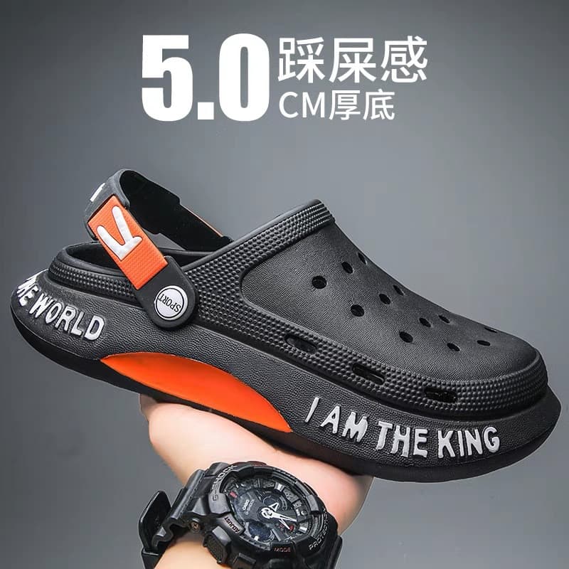 Men's Crocs, Summer Anti-slip, Odor-resistant, Durable, Wear-resistant Sandals, Versatile Couple Thick-Soled Beach Slippers