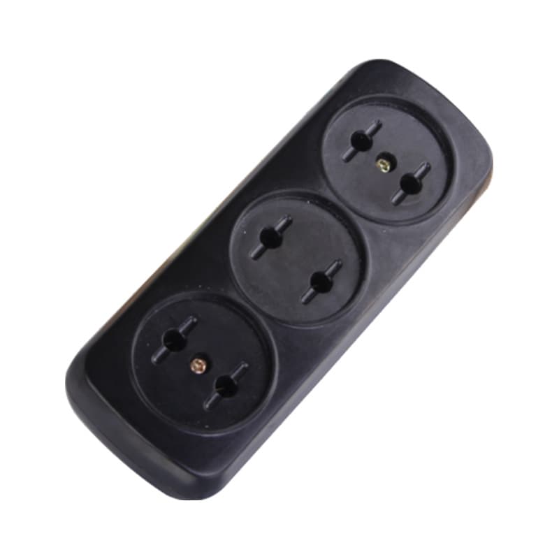Cross-border black bakelite shell power strip Russian power strip Russian three-way socket Kyrgyzstan wholesale