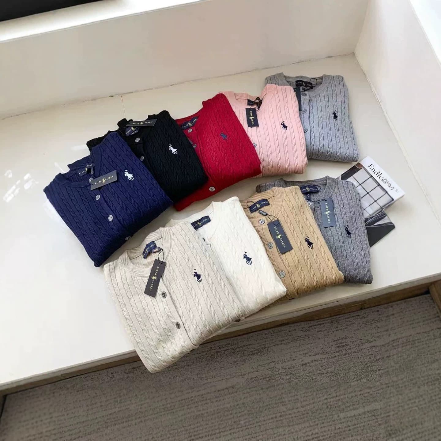 Cross-border foreign trade pony embroidery raff new twist women's cardigan sweater jacket sweater