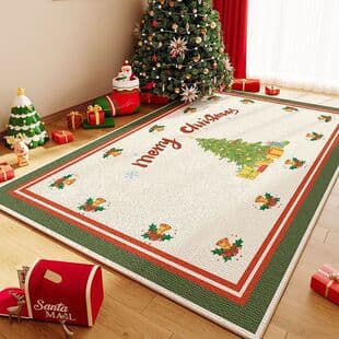 Cross-border Amazon Crystal Velvet Carpet Christmas Easy to Clean Soft Water-Absorbent Carpet Home Cold-Proof Carpet Living Room