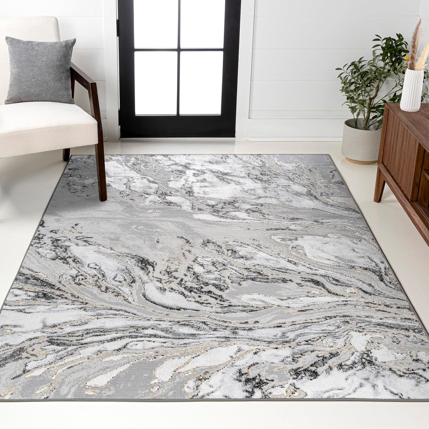 Cross-border marble corrugated cashmere carpet for living room, stain-resistant and easy-care coffee table blanket, bedroom non-slip bedside blanket