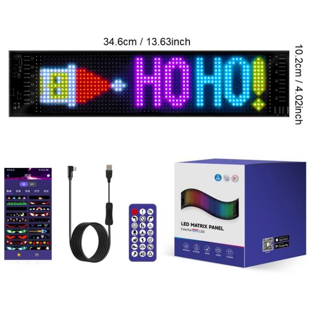 Bluetooth APP Full Color LED Display for Store and Vehicle Advertising, Demon Eye LED Flexible Screen for Car Decoration
