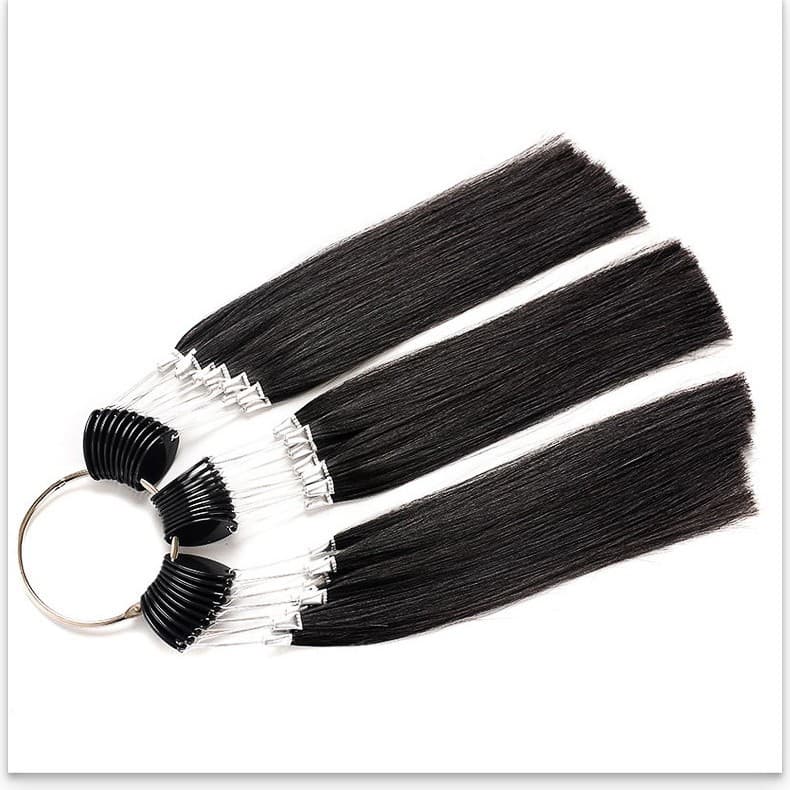 Real Human Hair Color Swatch Card for Hair Dye Testing, Bleaching Experiment, Colored Real Hair Strands