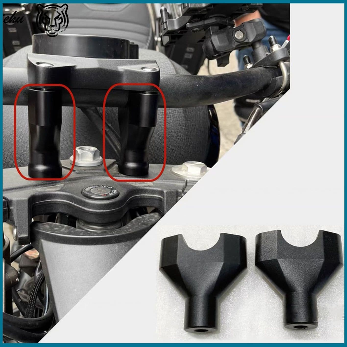 Instrument Forward Mount Bracket Split Pressure Cap Compatible with Modified Handlebars Motorcycle Instrument