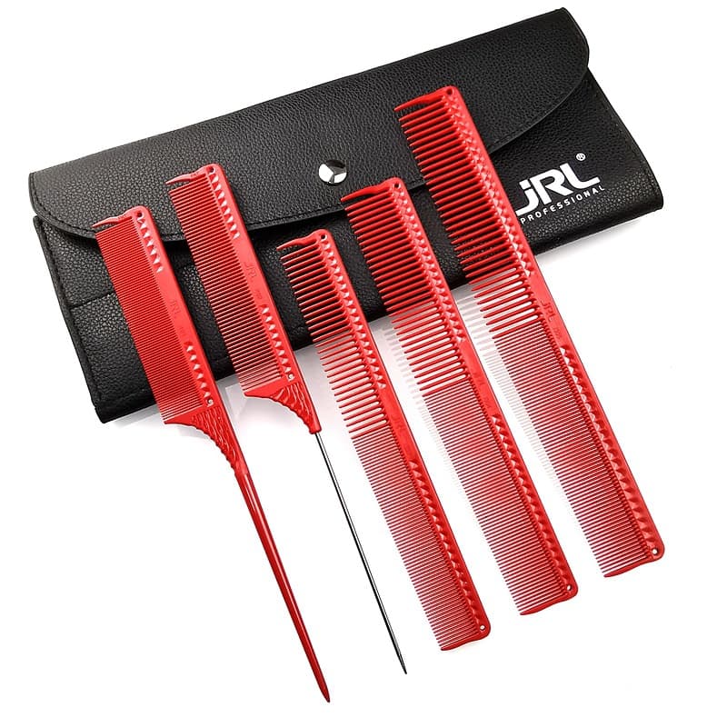 JRL Professional Anti-Slip Hair Cutting Comb for Stylists, Men's Clipper Comb, Anti-Static Fine-Tooth Barber Comb Set