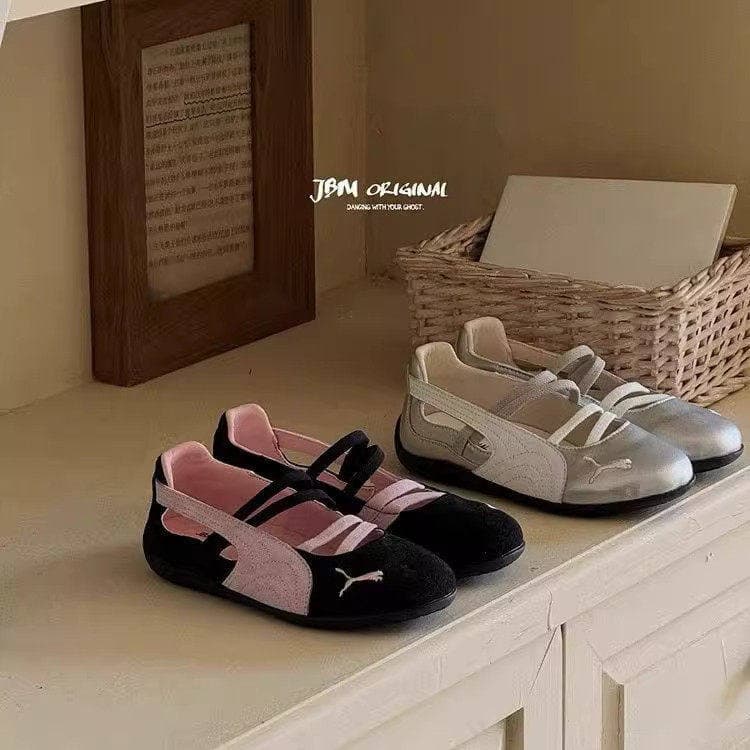 Children's Spring/Summer Ballet Flats Slip-On Flat Shoes Mary Jane Cut-Out Shallow Ballet Shoes for Girls