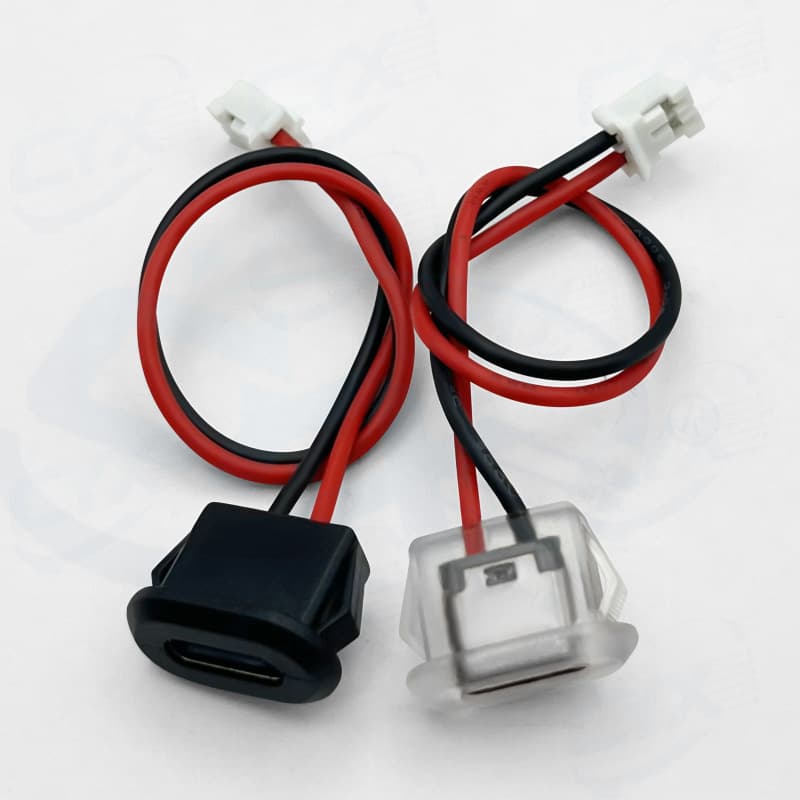 Waterproof TYPE C -2P Injection Molded Straight Press Female Socket, Modified for Electric Vehicles, Cars, Oval Charging Port