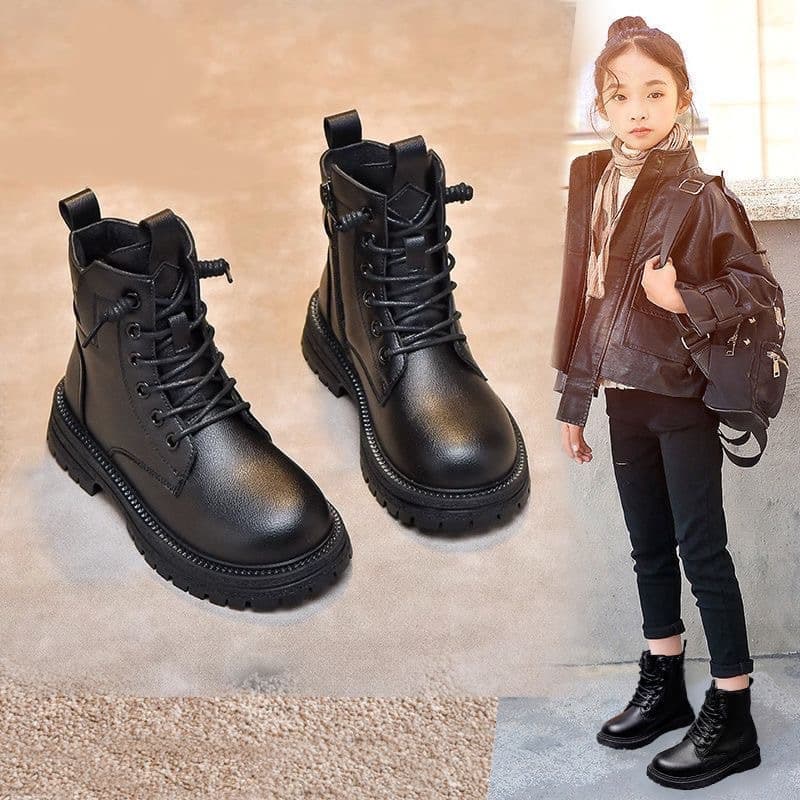 Boys' Boots 2025 Autumn and Winter New Soft-Soled Boots Fleece-Lined Winter Girls' Short Boots Medium and Large Children's Boots