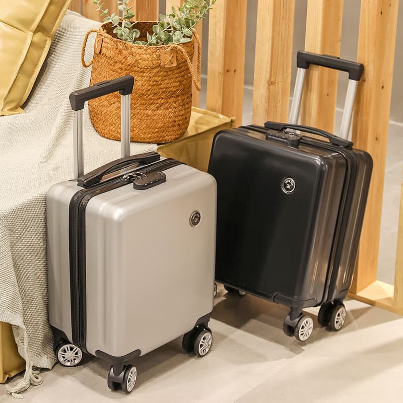 Lightweight Small Suitcase for Women, 14-inch Travel Carry-on Luggage, New Style with Password Lock, Leather Case 16