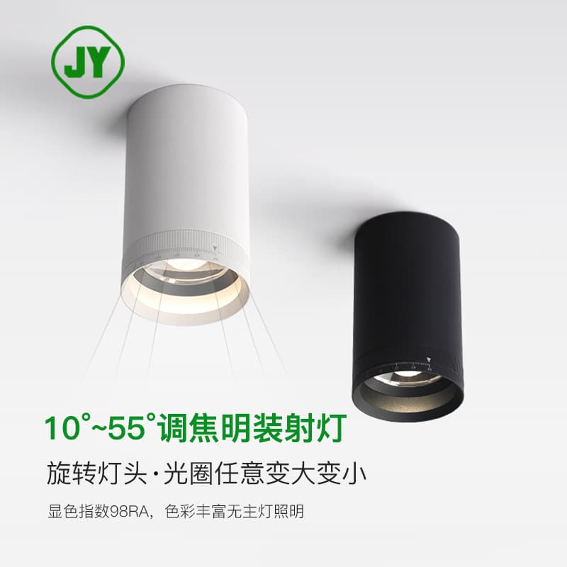 Rotatable Focus Zoom Surface-Mounted Spotlight, Ceiling-Mounted Mainless Living Room Light, Hallway Corridor Light with Spot and Diffuse Modes